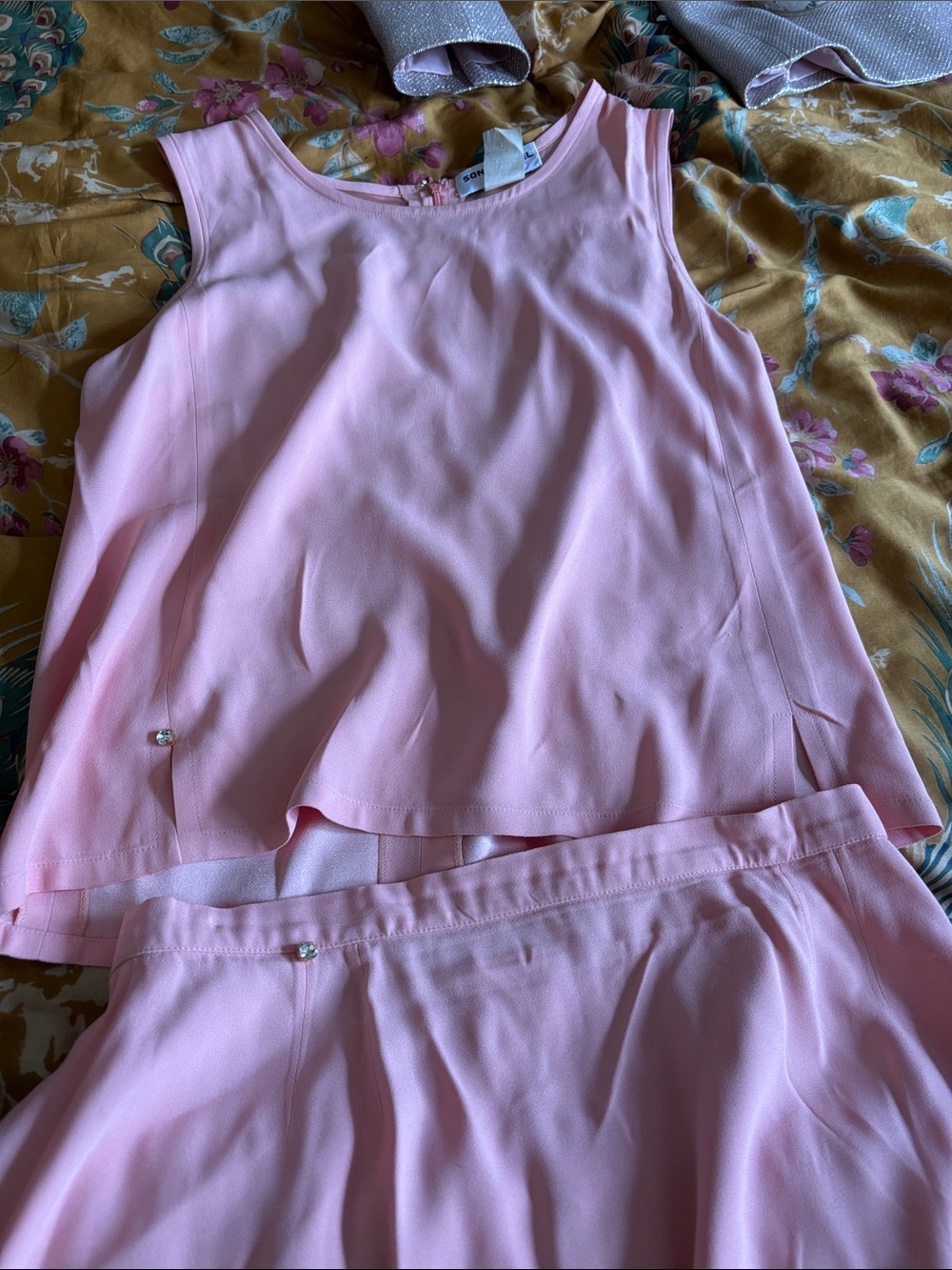 Sonia Rykiel Paris Light Pink Sleeveless Top & Skirt Set